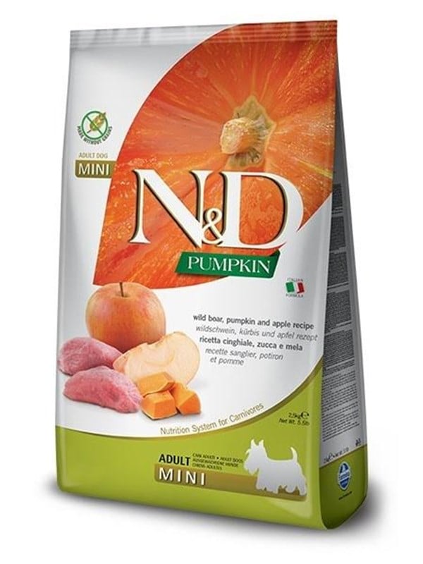 FARMINA N&D GF PUMPKIN DOG BOAR&APPLE ADULT MINI 2,5kg