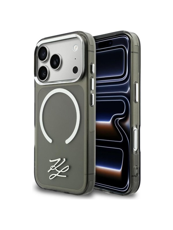 Karl Lagerfeld IML KL Script Logo MagSafe Case for iPhone 17 Pro - Black
