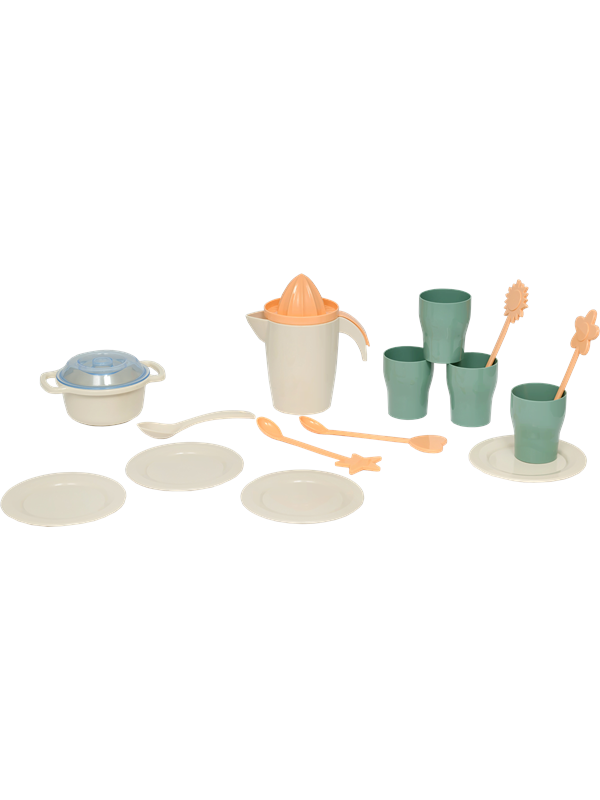 Plasto Good Morning! Ontbijtset Soft Neutrals – Speelgoed Eten en Drinken – 17-delige Ontbijtset – Zachte Kleuren – Creatief Rollenspel – Stevig Kunststof – Gemaakt in Finland – Vanaf 1 Jaar