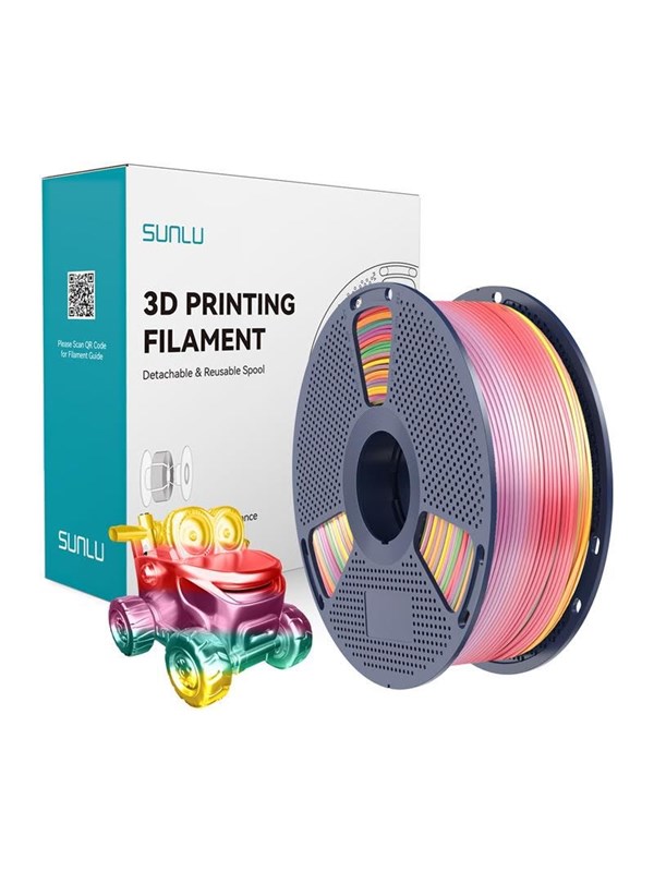 Sunlu PLA+ Silk Filament (Rainbow 01) afbeelding 1