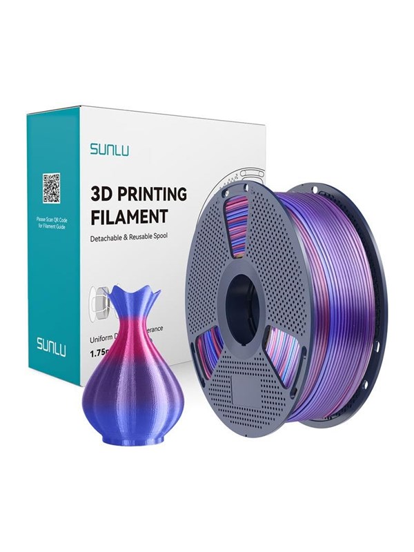 Sunlu PLA+ Silk filament (Rainbow 02)