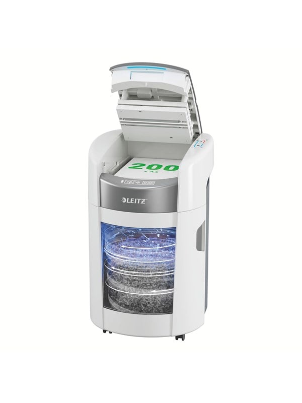 Leitz IQ OptiMax Autofeed Small Office 200 Papiervernietiger, P5, Micro Cut