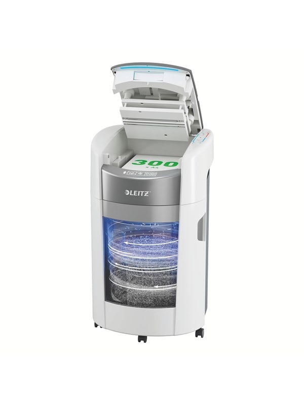 Leitz IQ OptiMax Autofeed Office 300 Papiervernietiger, P4, Cross Cut