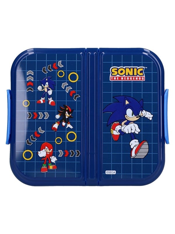 Sonic Eat Yum Repeat Lunchbox - 15 x 18 x 5 cm - Blauw - Sonic, Shadow & Knuckles