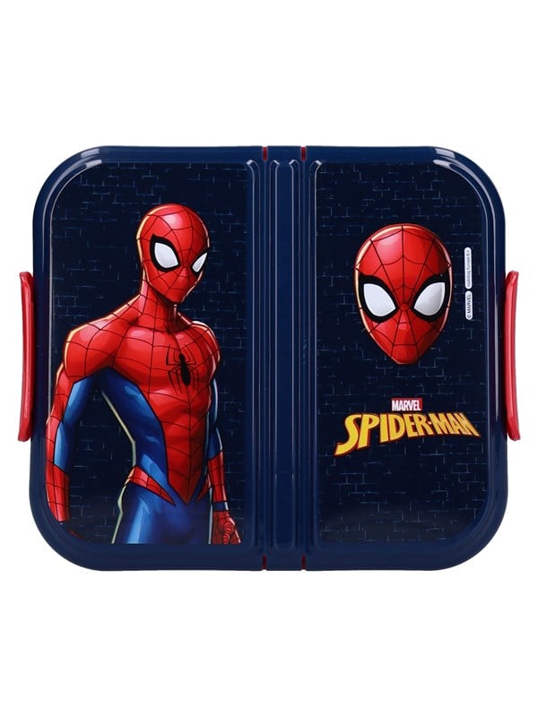 Spider-Man Eat Yum Repeat Lunchbox - 15 x 18 x 5 cm - Blauw