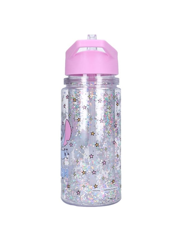 Disney Stitch Twinkle Thirst Drinkfles - 300ml - 19 x 7 x 7 cm - Roze - Glitter