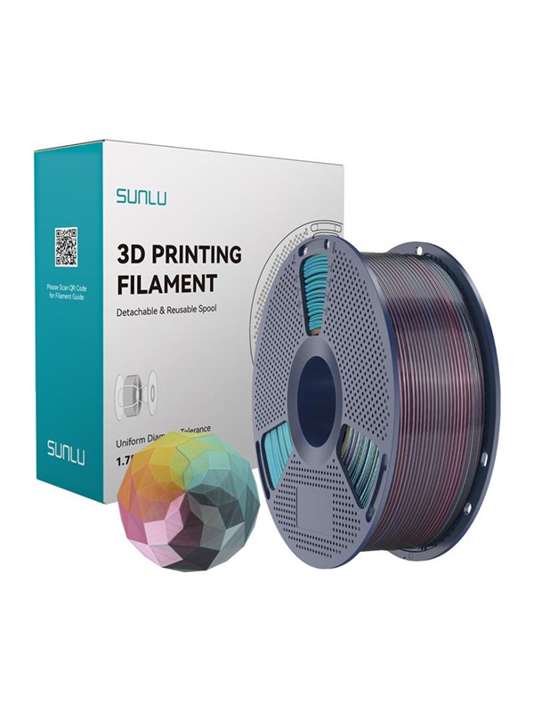 Sunlu PLA+ Silk Forth-Color Filament (rood-geel-groen-zwart) afbeelding 1