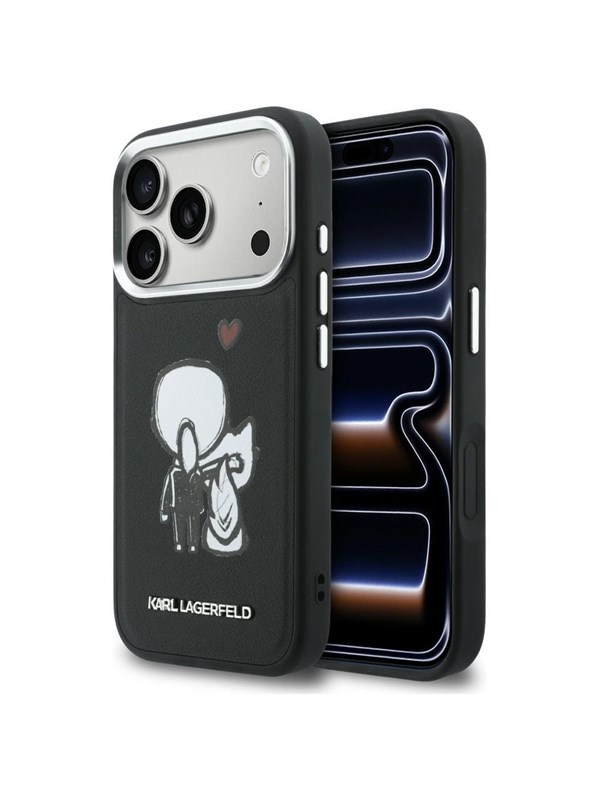 Karl Lagerfeld Karl & Choupette Back Logo MagSafe Case for iPhone 17 Pro Max - Black