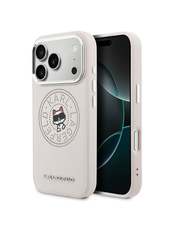Karl Lagerfeld Point & Choupette Sketch MagSafe Case for iPhone 17 Pro - Pink