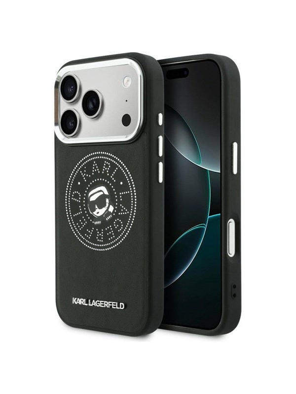 Karl Lagerfeld Point & Karl Sketch MagSafe Case for iPhone 17 Pro - Black