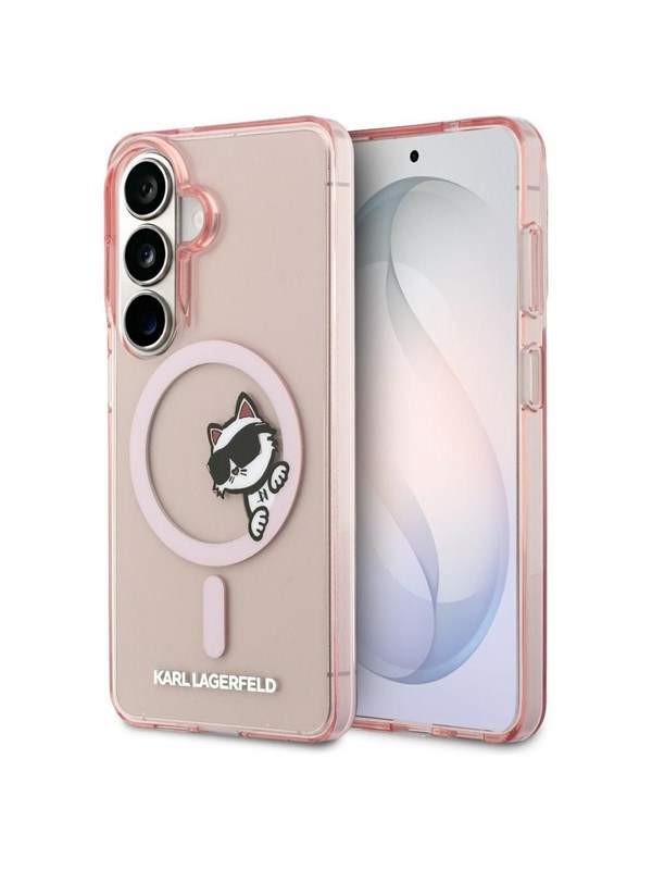 Karl Lagerfeld IML Peekaboo Choupette MagSafe Case for Samsung Galaxy S26 - Pink