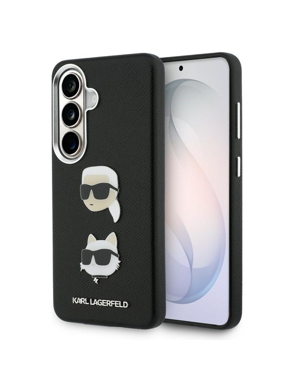 Karl Lagerfeld Saffiano Double Heads Metal Case for Samsung Galaxy S26 - Black