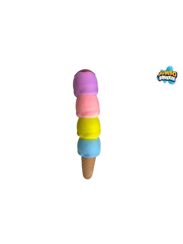 Trend Toys Jumbo Squeeze ijshoorntje met 4 bollen 30cm CDU