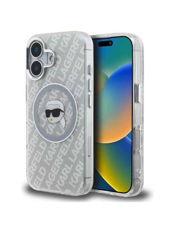 Karl Lagerfeld IML Karl Head Logo MagSafe Case for iPhone 16 - Gray