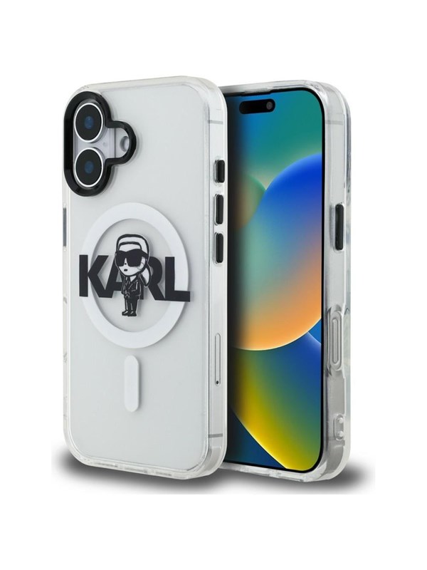 Karl Lagerfeld IML Karl Sketch Logo MagSafe Case for iPhone 16 - Clear