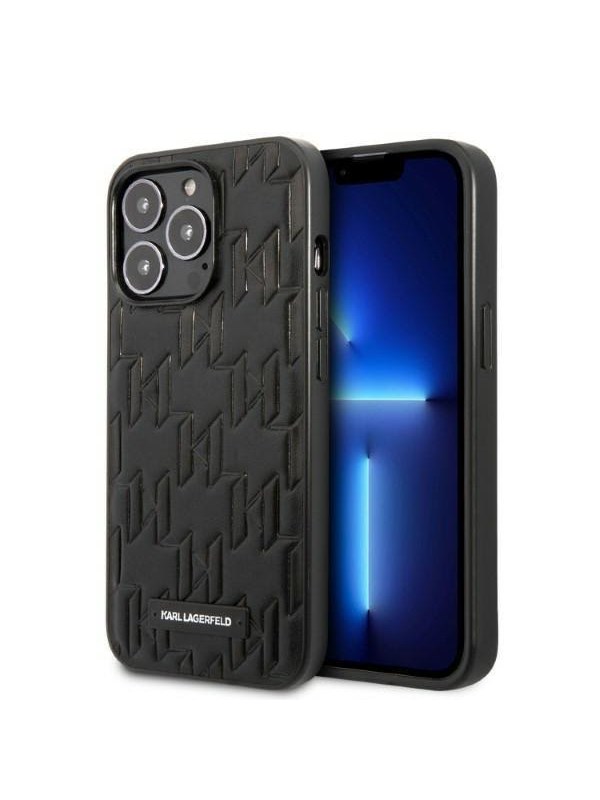 Karl Lagerfeld Monogram Plaque Back Case - Geschikt voor Apple iPhone 13 Pro Max (6.7") - Zwart