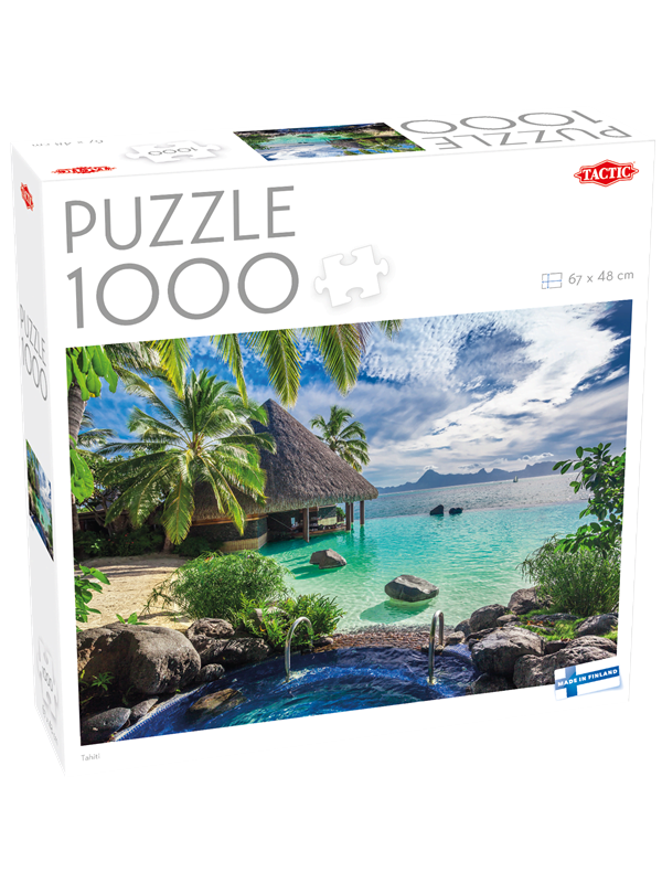 Tactic Tahiti – Puzzel – 1000 stukjes – Tropisch Eilandparadijs – Witte Stranden En Turquoise Zee – Hoogwaardige Scandinavische Kwaliteit