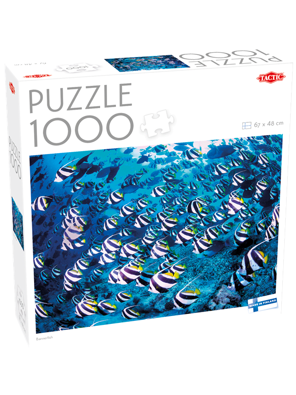 Tactic Bannerfish – Puzzel – 1000 stukjes – Kleurrijke Koraalvissen – Tropische Onderwaterwereld – Hoogwaardige Scandinavische Kwaliteit