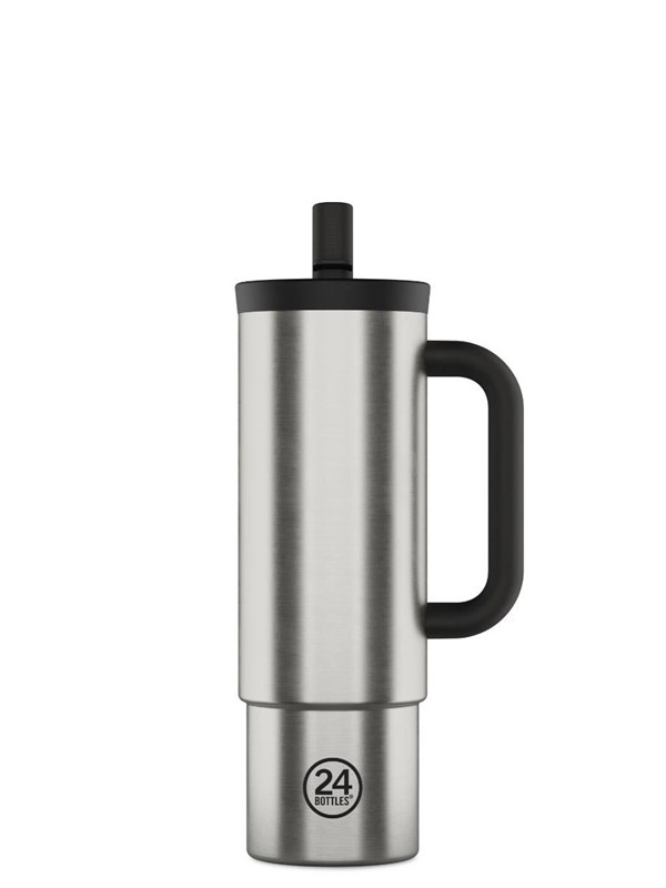 24Bottles Straw Drinkbeker 800 ml Capaciteit - brushed steel
