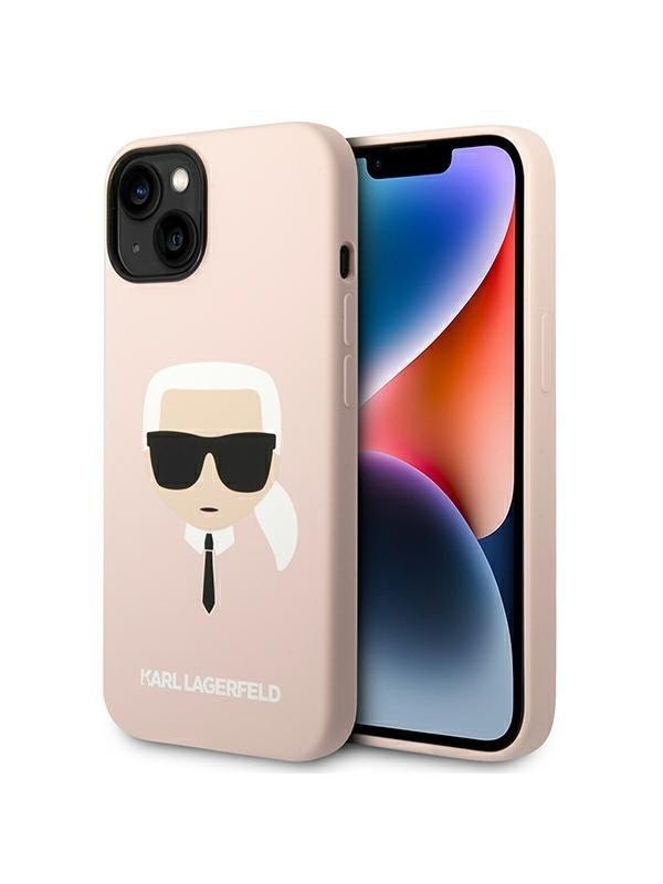 Karl Lagerfeld Silicone Karl's Head MagSafe Case for iPhone 14 Plus - Light Pink