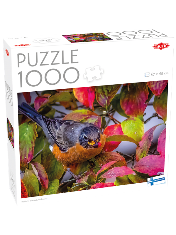 Tactic 1000 pcs puzzle: Robin in the Autumn Leaves