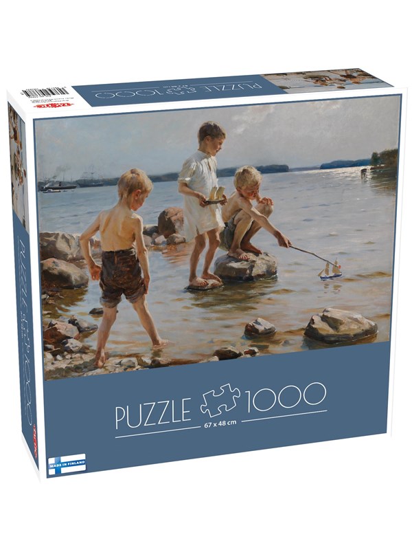 Tactic 1000 pcs: A. Edelfelt: Leikkiviä poikia rannalla