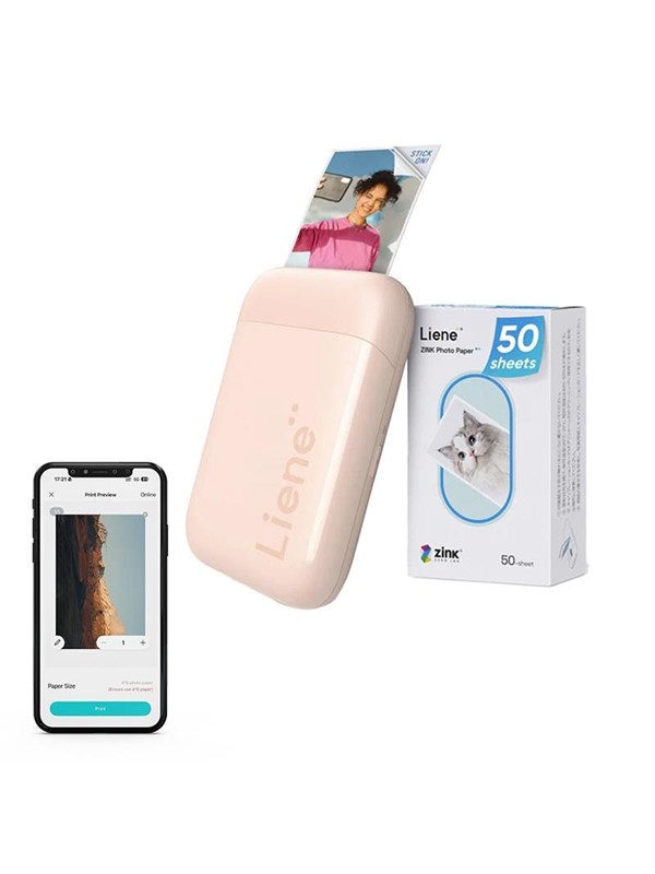 Liene Pearl 2x3" draagbare fotoprinter (Roze) afbeelding 1