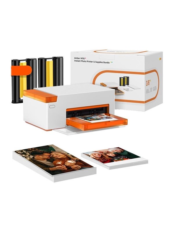 Liene Amber M110 4x6" draagbare fotoprinter met 60 vellen 4x6" fotopapier afbeelding 1