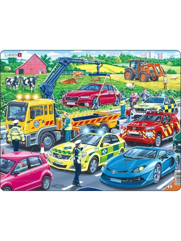 Larsen Puzzles Rescue Vehicles on highway