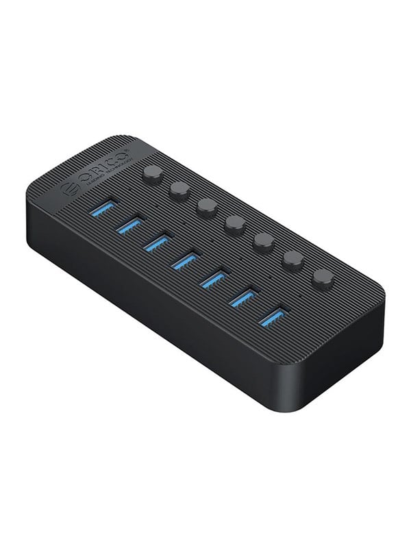 ORICO CT2U3-7AB 7x USB-A 3.0 Hub with Switches - Black USB hub - 7 - USB 3.0 - Zwart