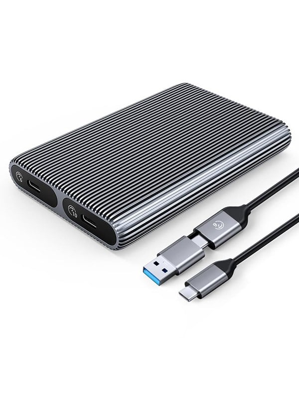 ORICO AM2C3-2N Dual Disk Caddy for Two Drives: M.2 SATA and NVME USB-C 3.2 10Gb/s - Gray - External Hard drive