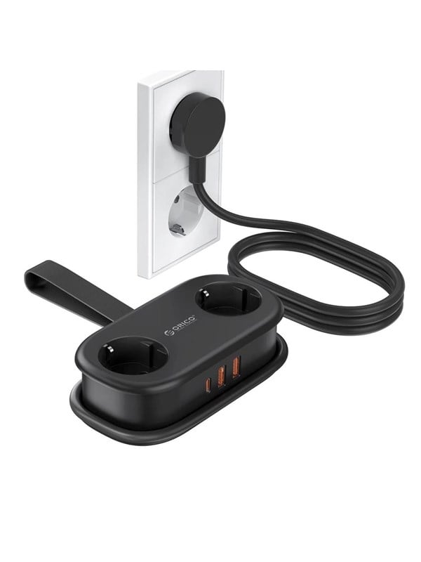 ORICO AP3 20W GaN 5in1 Power Strip 2x AC + 2x USB-A + 1x USB-C - Black
