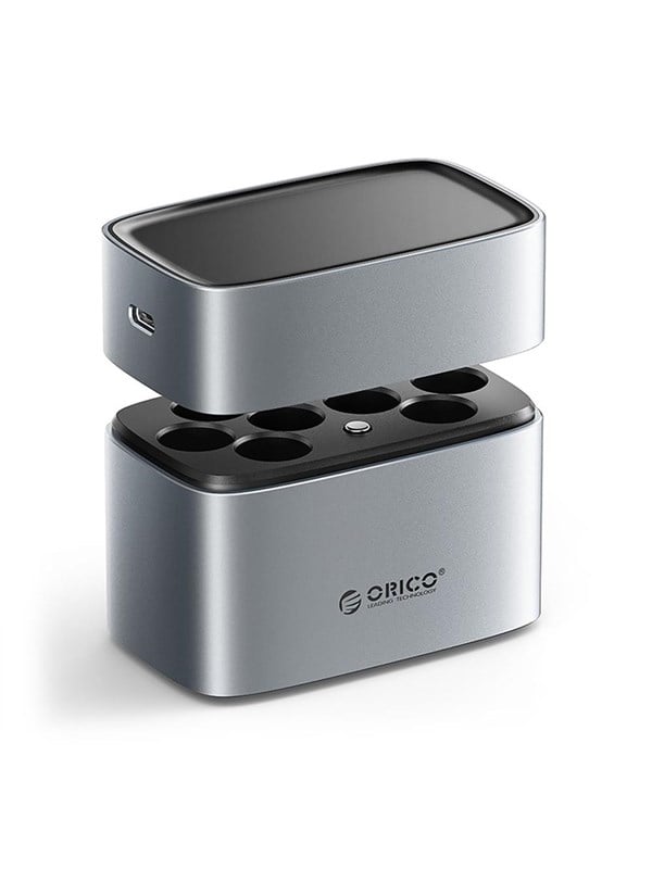 ORICO EV8 AA Lithium Battery Charger with Storage Function - Silver