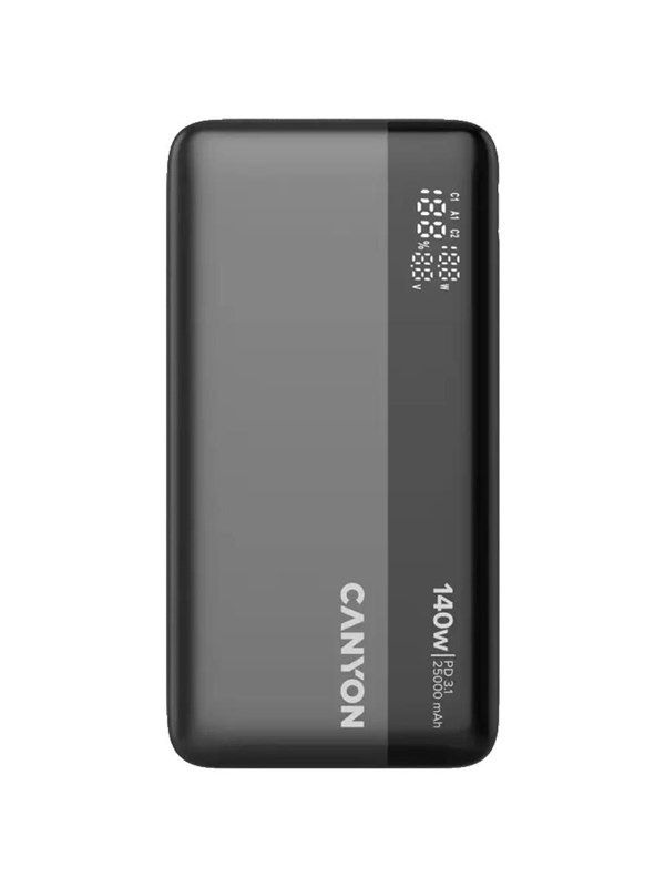 Canyon OnPower 240 Powerbank 25.000 mAh 140W, Donker - 25000 mAh