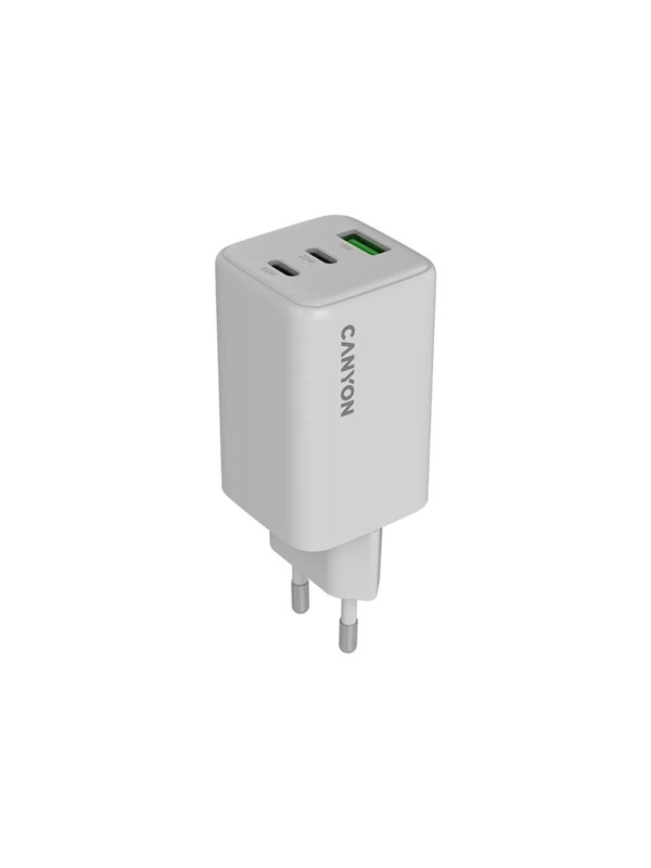 Canyon 65W GaN Oplader 2xUSB-C + USB-A, Wit