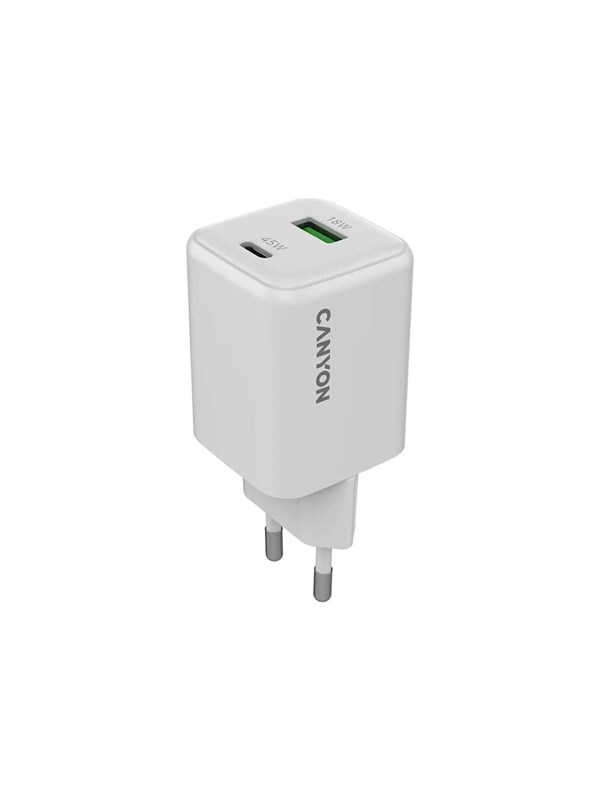 Canyon 45W GaN Oplader USB-C PD & USB-A, Wit