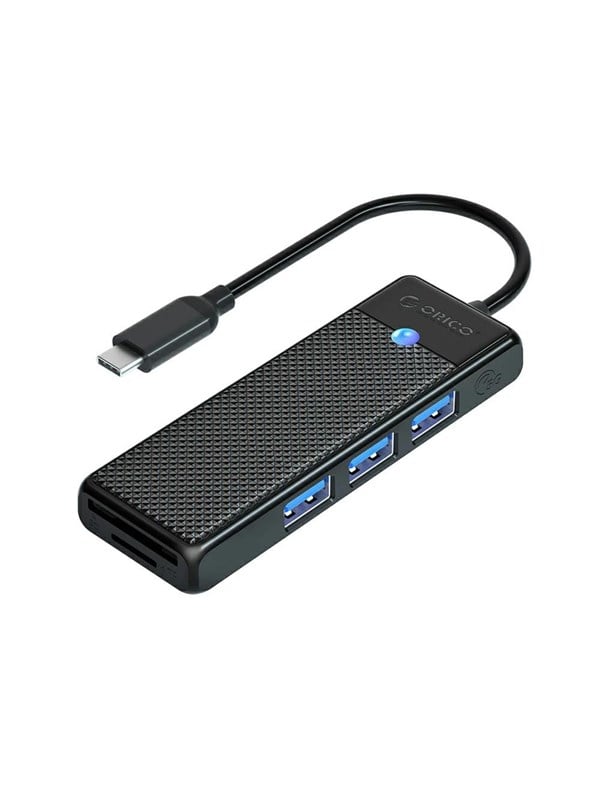 ORICO PAPW3AT-C3 USB Hub 4-port 3x USB-A 3.0 with microSD/SD card reader 1 m - black USB hub - 4 - USB 3.0 - Zwart