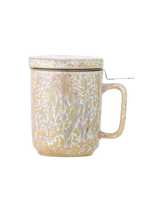 Bloomingville Yuma Theekop met Infuser, 250 ml, Crème