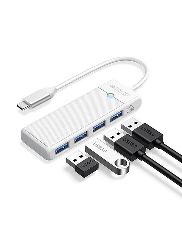 ORICO PAPW4A-C3 USB Hub 4-port 4x USB-A 3.0 1 m - white USB hub - 4 - USB 3.0 - Wit