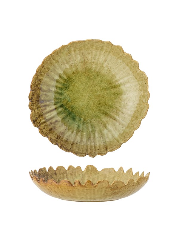 Bloomingville Schaal aardewerk groen Matino 27cm