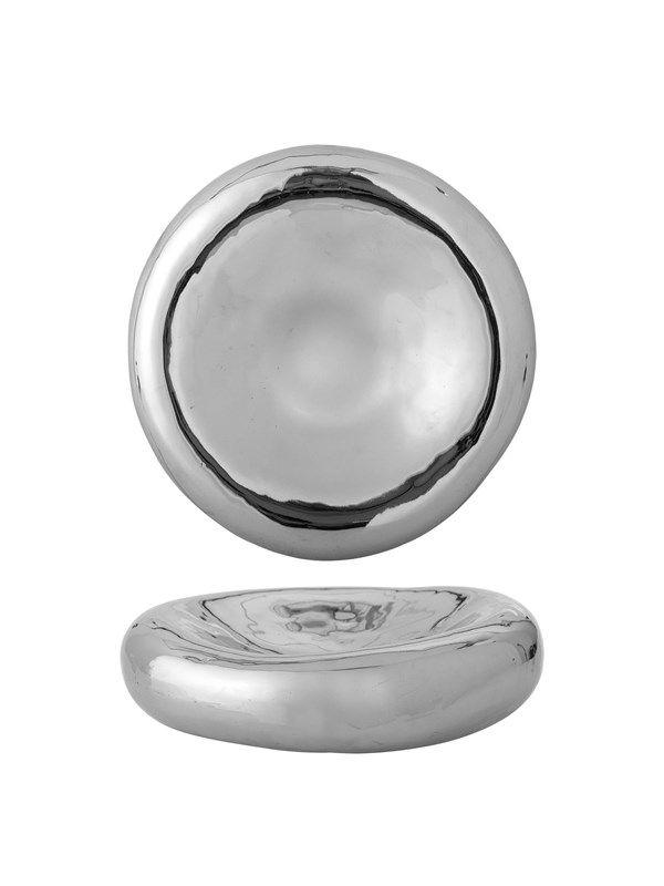 Bloomingville Schaal aardewerk zilver Shine Ø23 cm