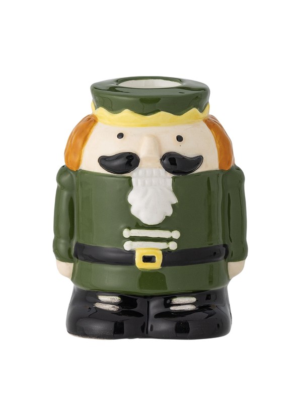 Kandelaar Notenkraker - Sfeervolle Kaarsenhouder - Feestelijke Decoratie - Uniek Ontwerp - 9cm Hoog - Groen