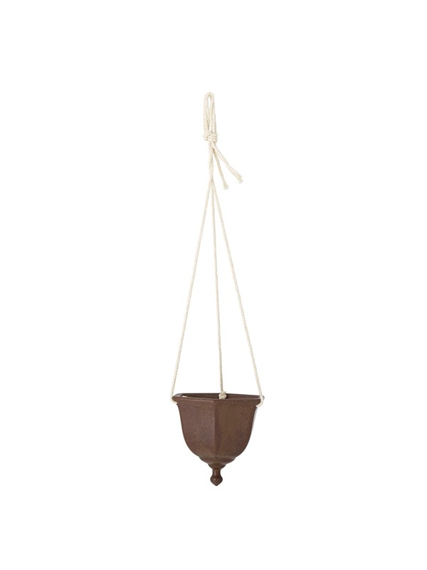 Bloomingville Hangbloempot aardewerk bruin Angi 13cm