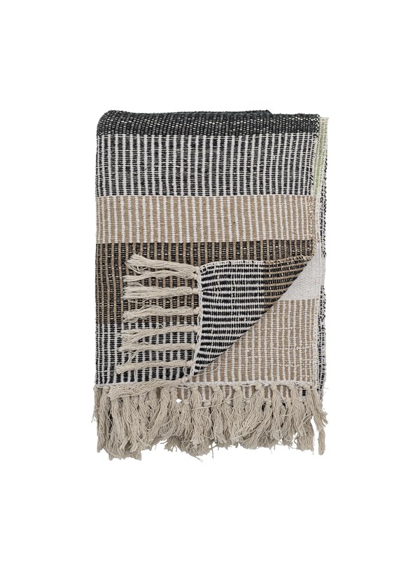 Bloomingville Plaid gerecycled katoen bruin Isnel 130x160cm