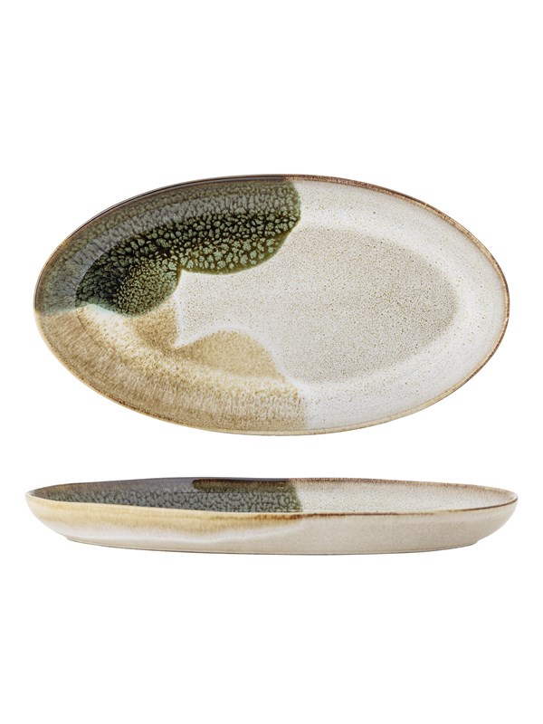 Bloomingville Serveerschaal aardewerk groen Jules 33cm