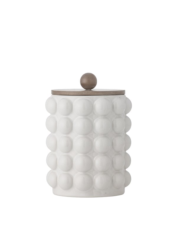 Bloomingville Bewaarpot aardewerk wit Madge 1,3L
