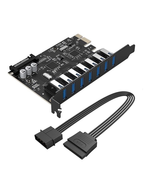 ORICO PVU3 PCI-E 7x USB 3.0 Expansion Card for Desktop - Black USB hub