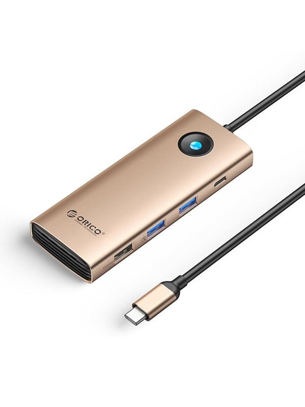 ORICO PW11 8in1 USB-C Docking Station 2x USB-A 3.0 1x USB-A 2.0 1x USB-C 3.0 1x USB-C PD 100W 1x HDMI 4K 60Hz 1x VGA 1080P 60Hz 1x RJ45 Gigabit Ethernet - Rose Gold USB hub - 8 - USB 3.0