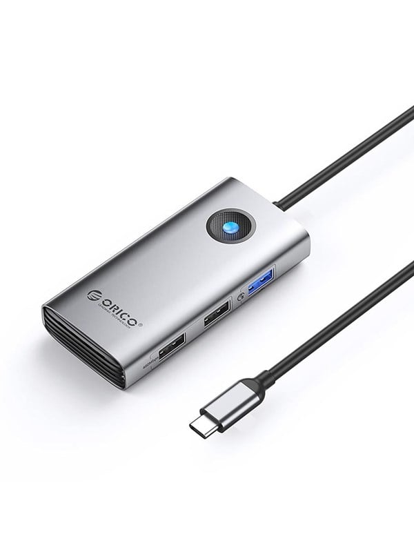 ORICO PW11-5P USB-C Hub Docking Station 1x USB-A 3.0 + 2x USB-A 2.0 + 1x USB-C PD + 1x HDMI - Gray USB hub - USB 3.0 - Grijs