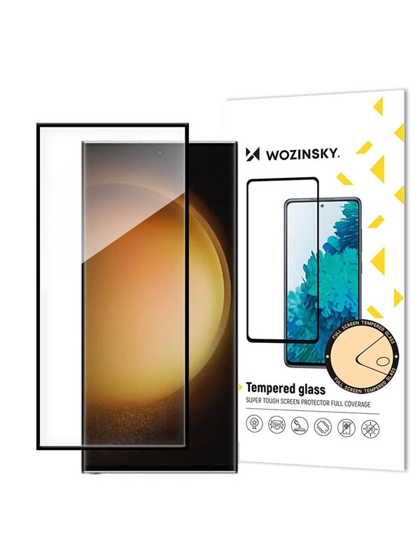 Wozinsky Full Glue gehard glas voor Samsung Galaxy S24 Ultra met zwart frame